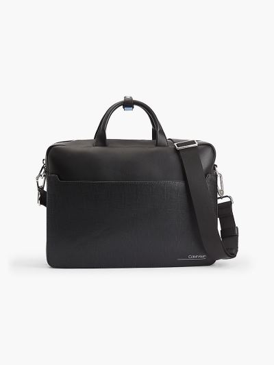 Calvin Klein Táskák & Kiegészítők HU791236 | Calvin Klein Bőr Férfi Laptop Táska Fekete